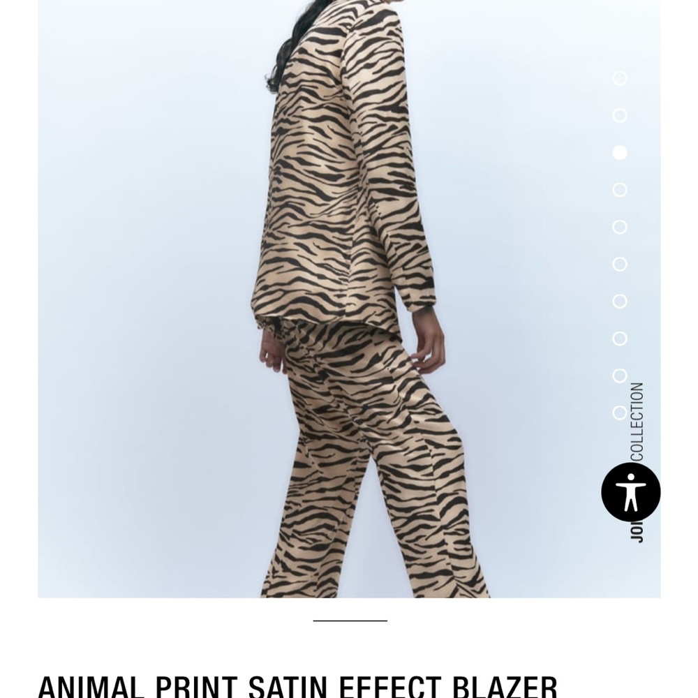 NWT Zara Animal Print Satin Effect Blazer - Picture 11 of 14